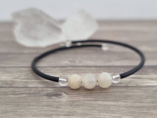 Pulsera de alambre de piedra lunar