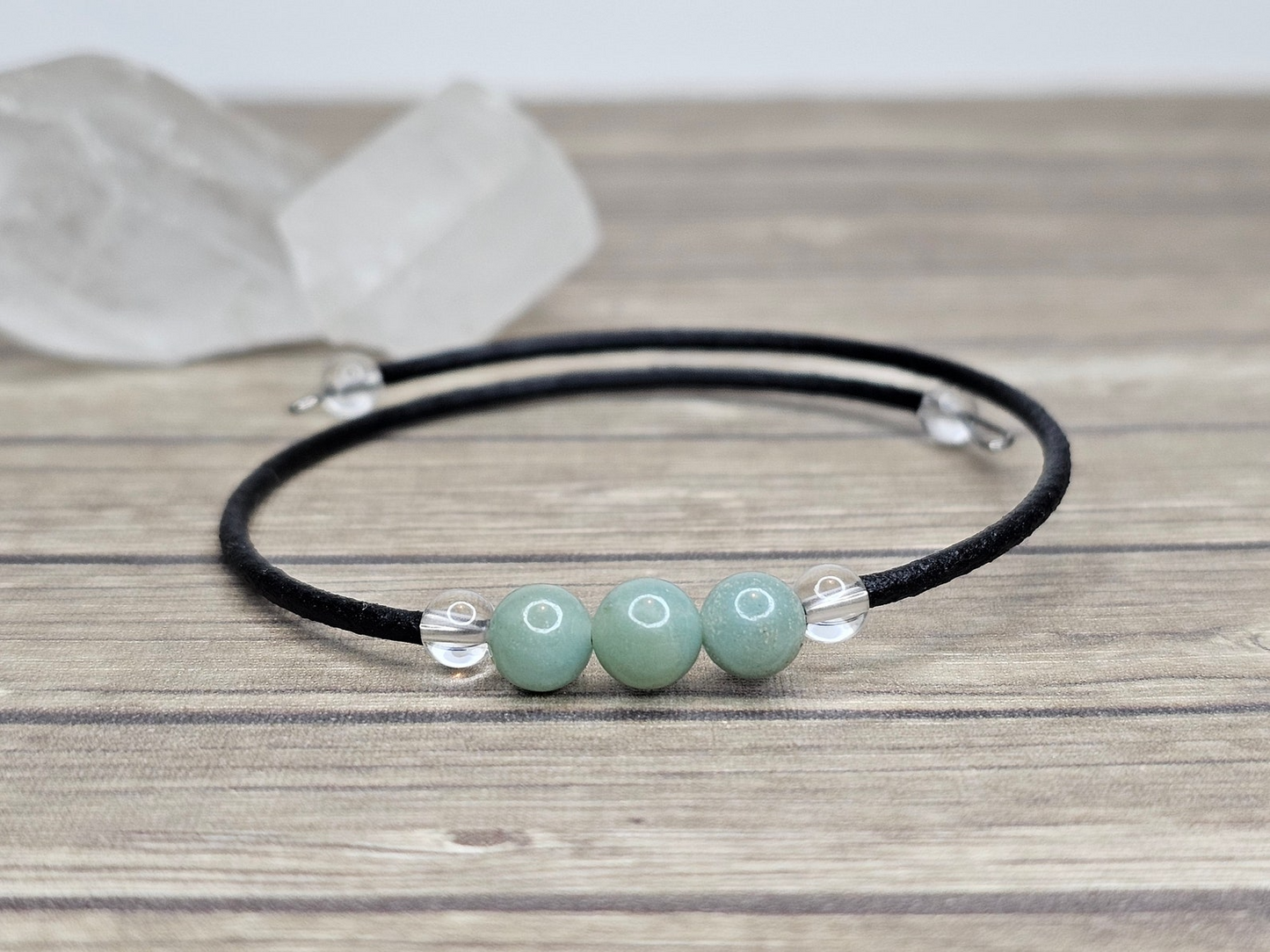 Pulsera de alambre de amazonita