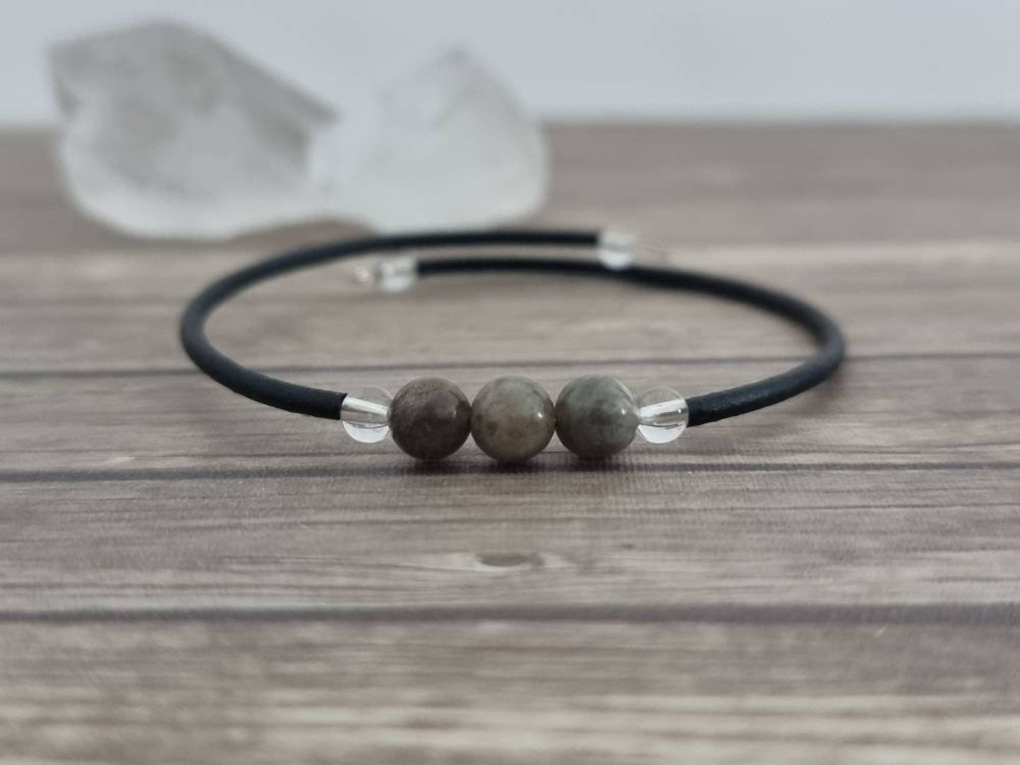 Pulsera de alambre de labradorita