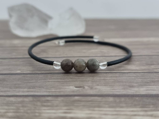 Pulsera de alambre de labradorita