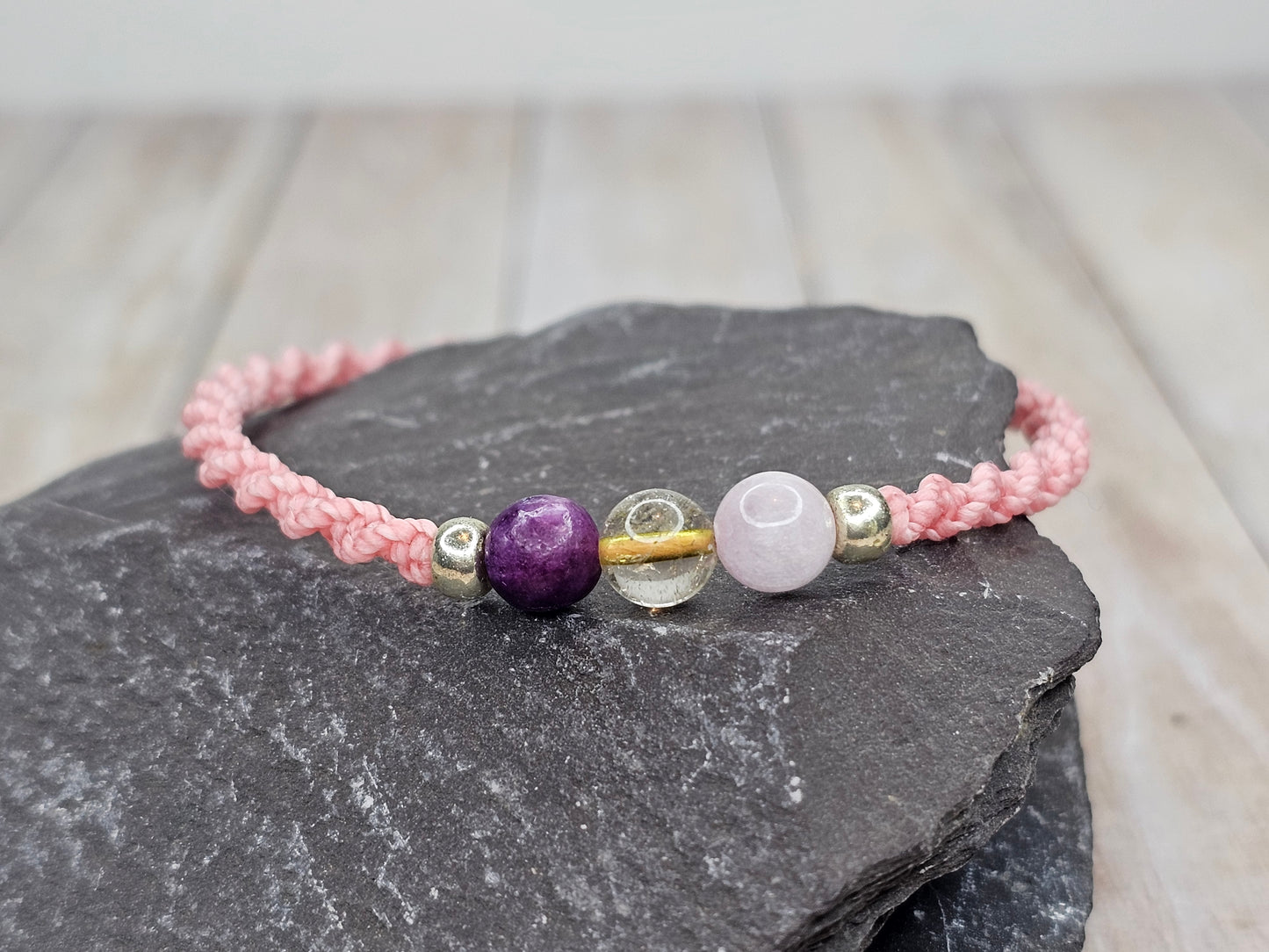 Kunzite Anxiety trio bracelet