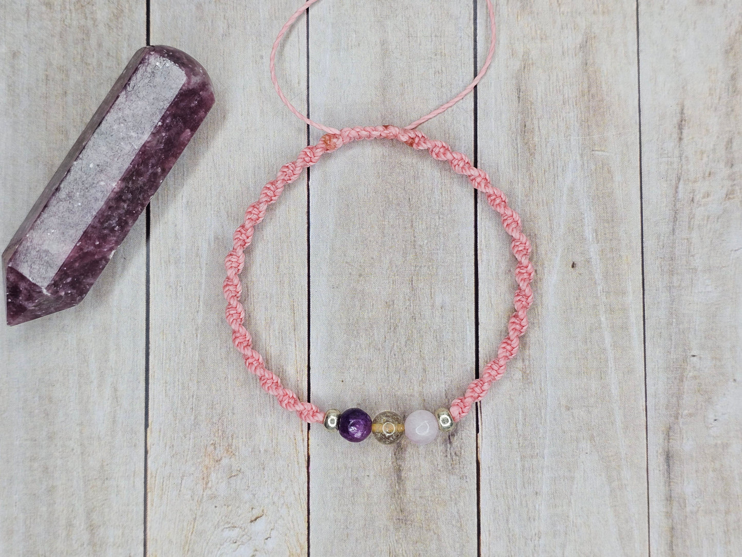Kunzite Anxiety trio bracelet