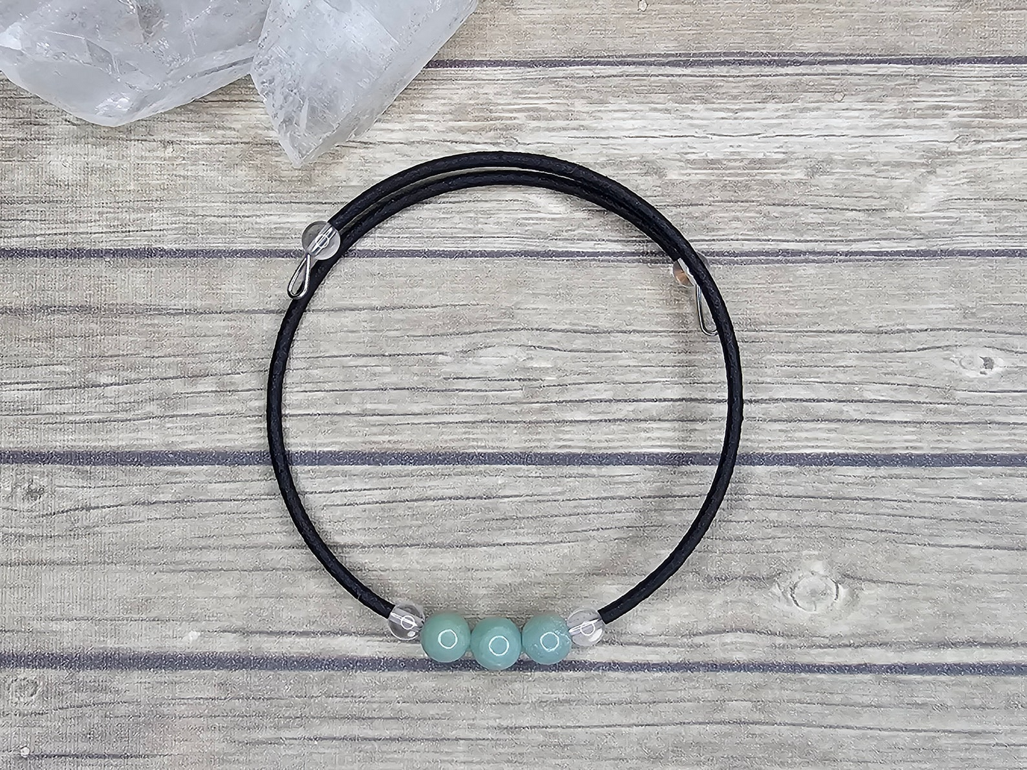 Pulsera de alambre de amazonita