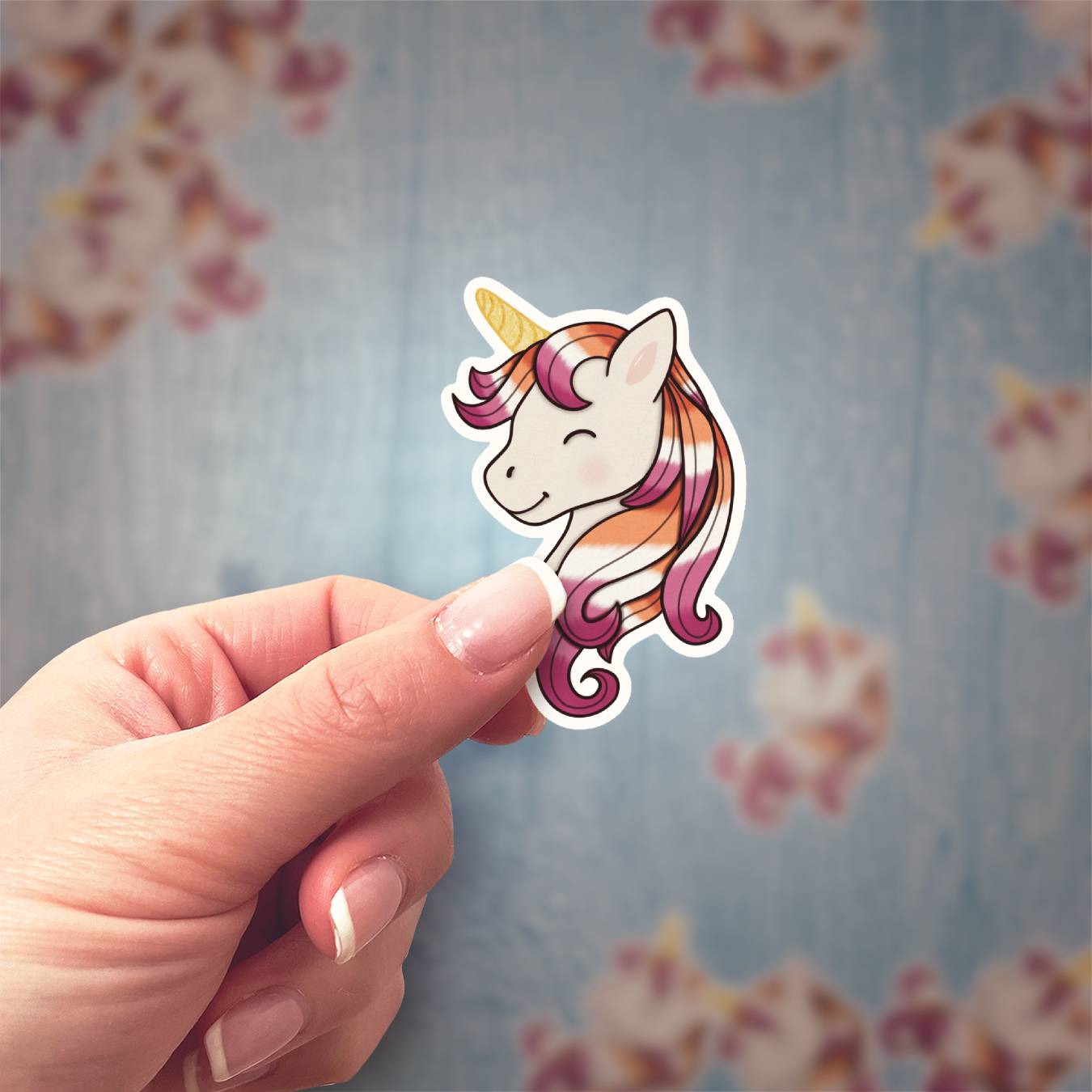Pride Unicorn Sticker - Lesbian