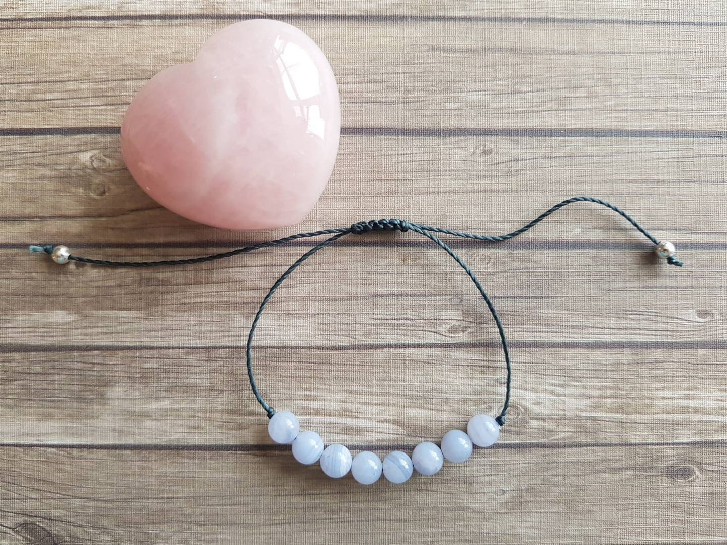 Pulsera de ágata de encaje azul