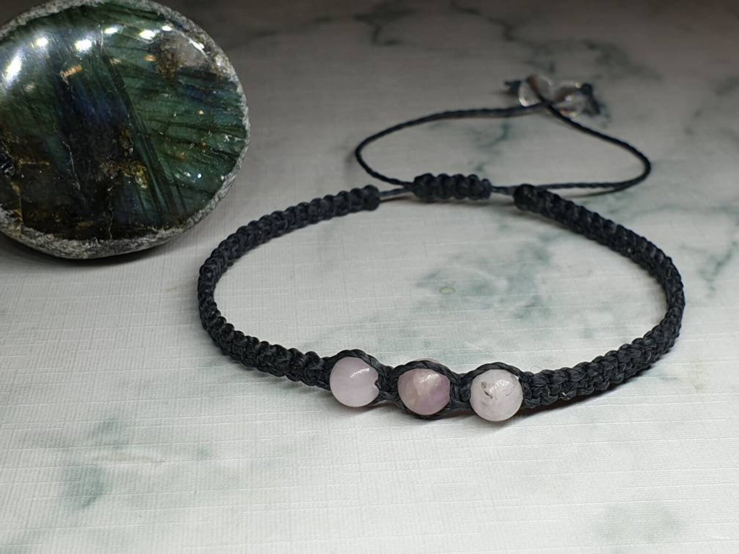Pulsera de cuentas de kunzita 