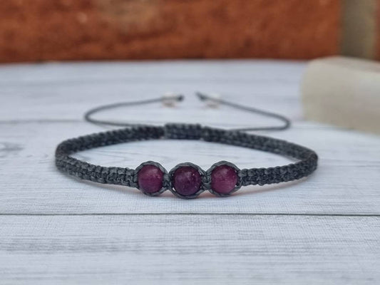Pulsera de cuentas de lepidolita 