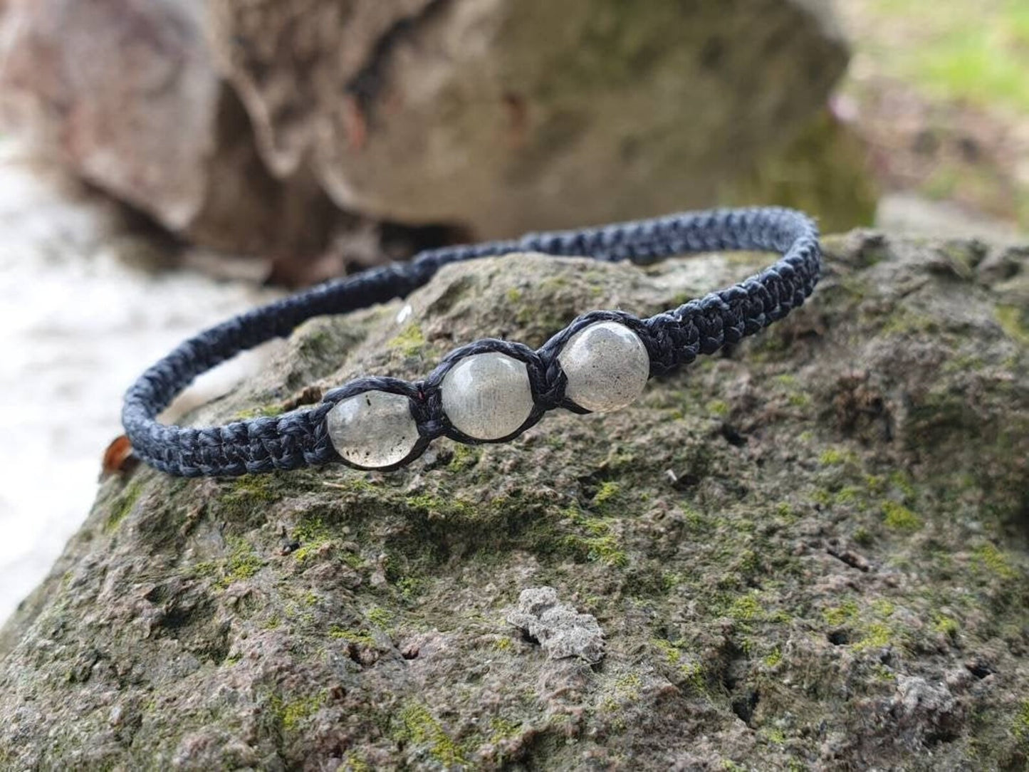 Pulsera de cuentas de labradorita