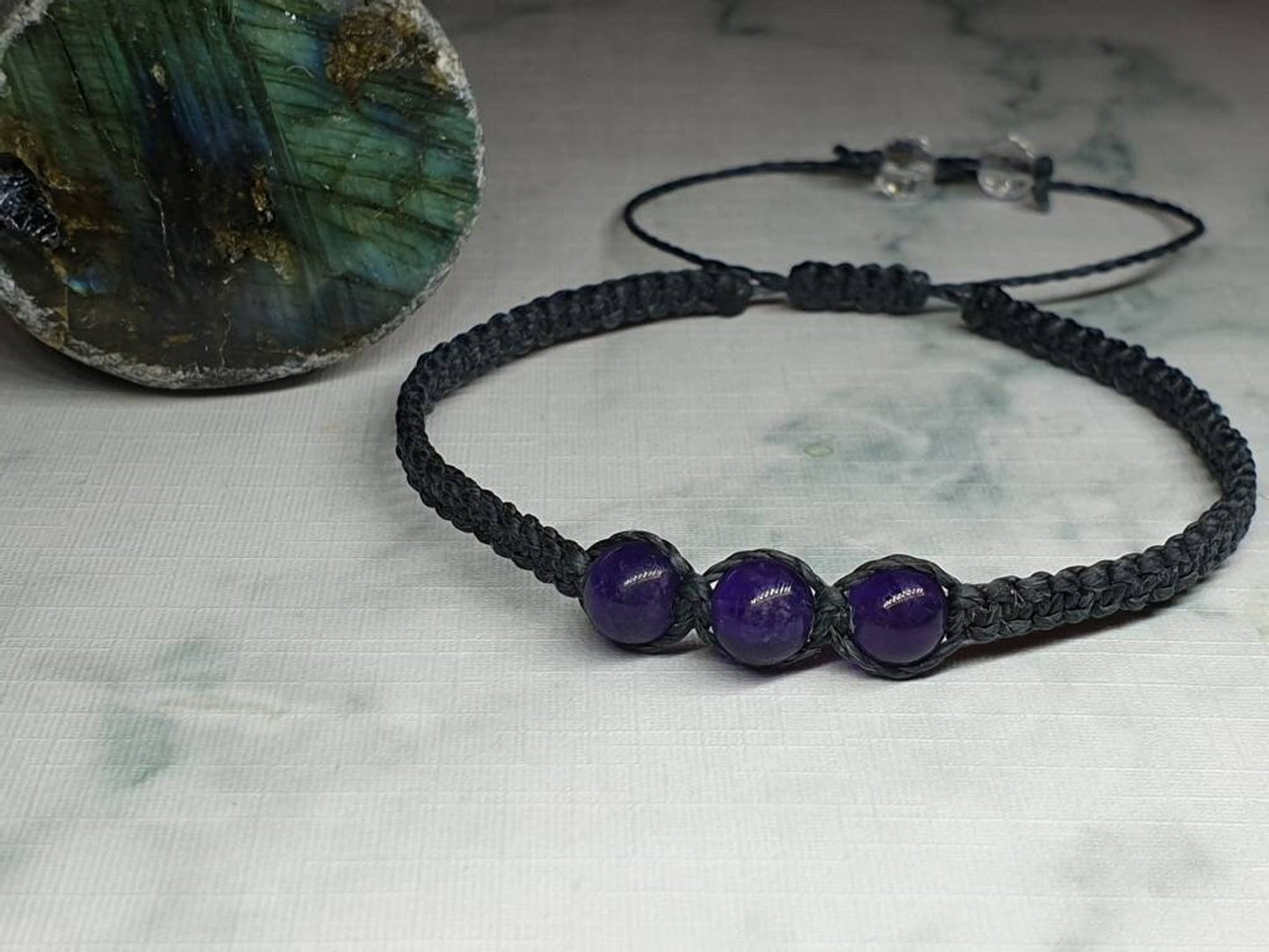 Pulsera de cuentas de amatista 