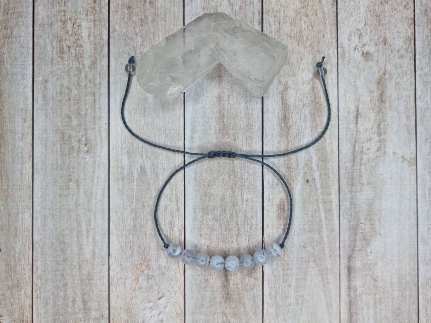 Pulsera de ágata de encaje azul