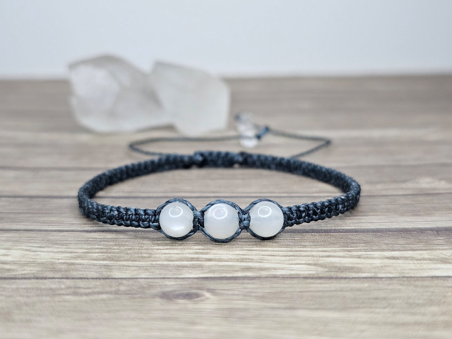 Pulsera de cuentas de piedra lunar 