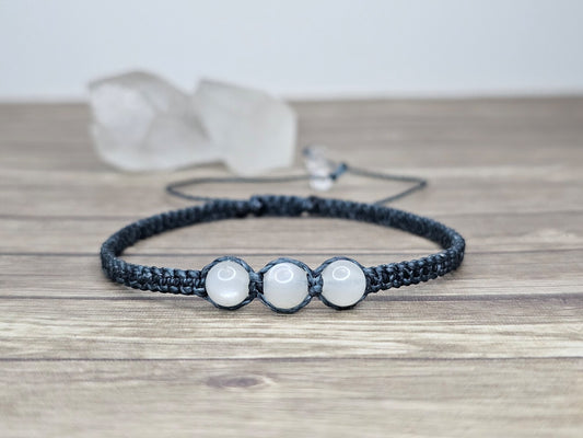 Pulsera de cuentas de piedra lunar 
